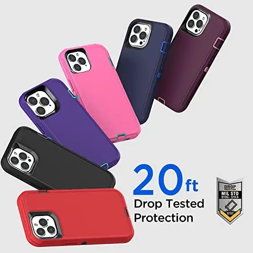 AICase for iPhone 13 Pro Case with Glass Screen Protector+Camera Lens,Heavy Duty Protective Phone Case,Military Grade Full Body Protection Shockproof/Dustproof/Drop Proof Rugged Tough Cover_1 - 5
