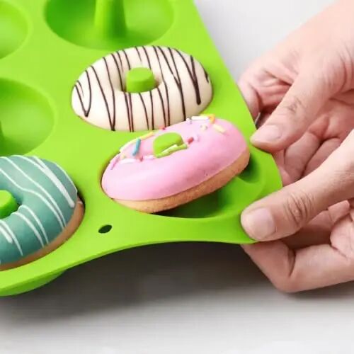 Aichoof Non-Stick Silicone Donut Pan 2Pack, BPA-Free, Easy Release(Green) | 6-Cavity Food Grade Donut Mold, Dishwasher & Microwave Safe, Perfect Homemade Donuts - Aichoof (1)