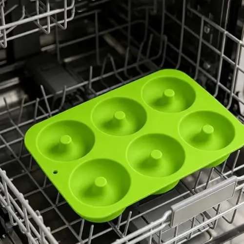 Aichoof Non-Stick Silicone Donut Pan 2Pack, BPA-Free, Easy Release(Green) | 6-Cavity Food Grade Donut Mold, Dishwasher & Microwave Safe, Perfect Homemade Donuts - 4