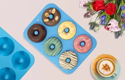 Aichoof Silikon Donut Kalıbı 3'lü Set, Fırınlama için 6 Gözlü Yapışmaz Donut Kalıbı, Kolay Çıkarılan Gıda Sınıfı LFGB, Bulaşık Makinesi ve Mikrodalgaya Uygun, Mükemmel Ev Yapımı Donutlar (Mavi) - AICHOOF (1)