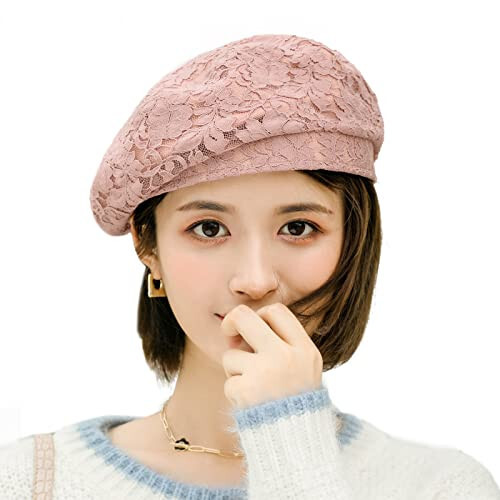 AICHUAN Ayollar uchun chiroyli dantel beret Frantsiya libos beret Vintage yozgi fasinator shlyapalar - 1