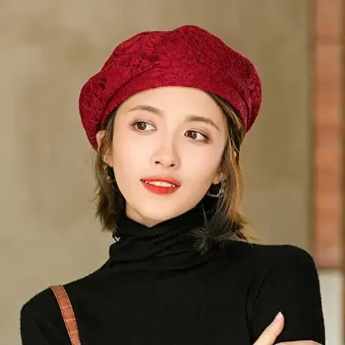 AICHUAN Ayollar uchun nafis krujevalı bere Fransuzcha ko'ylak Bere Vintage Yozgi Fascinator Shlyapalar xonimlar uchun - AICHUAN (1)