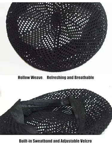 AICHUAN Women Summer French Beret Slouchy Crochet Beret Hats Artist Painters Woven Beach Beanie Hat - 3