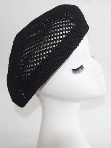 AICHUAN Women Summer French Beret Slouchy Crochet Beret Hats Artist Painters Woven Beach Beanie Hat - 6