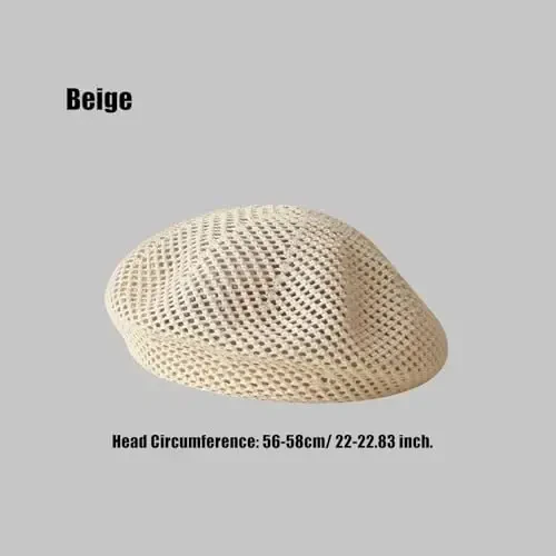 AICHUAN Women Summer French Beret Slouchy Crochet Beret Hats Artist Painters Woven Beach Beanie Hat - Modazone (1)