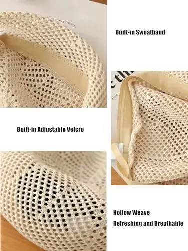 АЙЧУАН Женские летние французские береты, вязаные береты, береты для художников, пляжные шапки. - 3