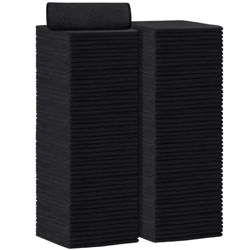 AIDEA Black Microfiber Cleaning Cloth-100PK, Reusable Cleaning Rags 12
