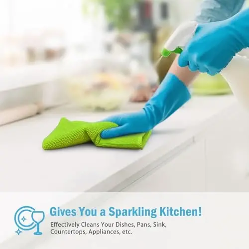 AIDEA Microfiber Cleaning Cloth-100PK, Cars uchun yumshoq mikrofiber sochiqlar, absorbent tozalovchi lattalar, uy, oshxona, deraza uchun tuk qoldirmaydigan chiziqsiz yuvish lattalari (12in.x16in.) - 5