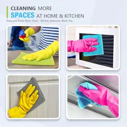 AIDEA Microfiber Cleaning Cloth-100PK, Cars uchun yumshoq mikrofiber sochiqlar, absorbent tozalovchi lattalar, uy, oshxona, deraza uchun tuk qoldirmaydigan chiziqsiz yuvish lattalari (12in.x16in.) - 6