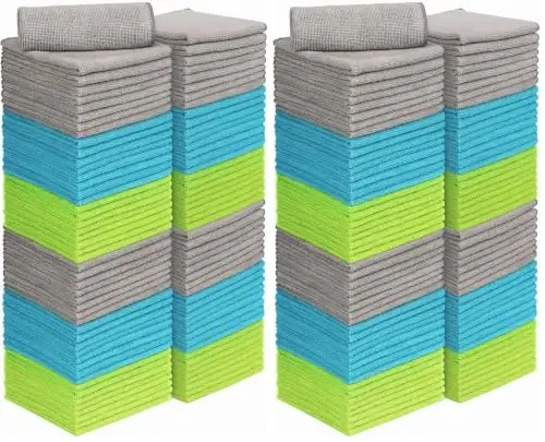 AIDEA Microfiber Cleaning Cloth-100PK, Soft Microfiber Towels for Cars, Absorbent Cleaning Rags, Lint-Free Streak-Free Wash Cloths for House, Kitchen, Window(12in.x12in.) (Pack of 2) - 1
