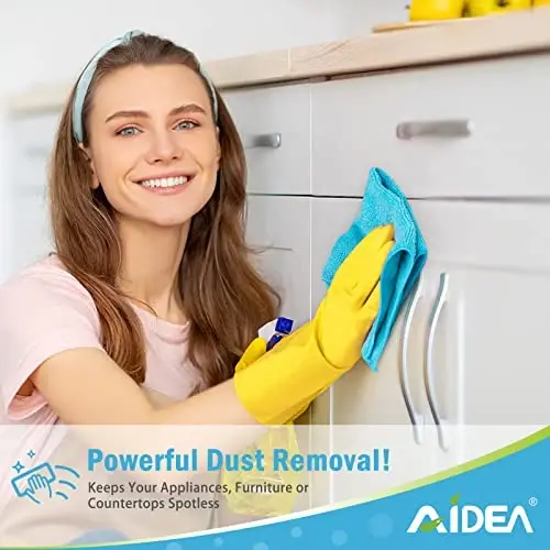 AIDEA Microfiber Cleaning Cloth-100PK, Soft Microfiber Towels for Cars, Absorbent Cleaning Rags, Lint-Free Streak-Free Wash Cloths for House, Kitchen, Window(12in.x12in.) (Pack of 2) - 4