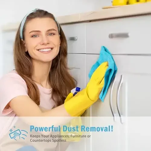 AIDEA Microfiber Cleaning Cloth-100PK, Soft Microfiber Towels for Cars, Absorbent Cleaning Rags, Lint-Free Streak-Free Wash Cloths for House, Kitchen, Window(12in.x16in.) - 4