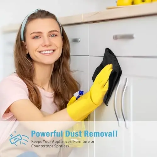 AIDEA Microfiber Cleaning Cloth-100PK, Soft Microfiber Towels for Cars, Absorbent Cleaning Rags, Lint-Free Streak-Free Wash Cloths for House, Kitchen, Window(12in.x16in.) - 4