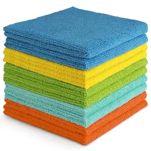 AIDEA Microfiber Cleaning Cloth, 10PK, Soft Absorbent Rags, Microfiber Towels for Cars, Kitchen Towels, Dusting Cloth for Home, Window, Cleaning Supplies, 12