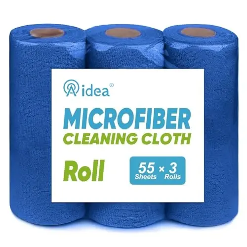 AIDEA Microfiber Cleaning Cloth 165 Sheets 3 Roll, Cleaning Rags 11×9