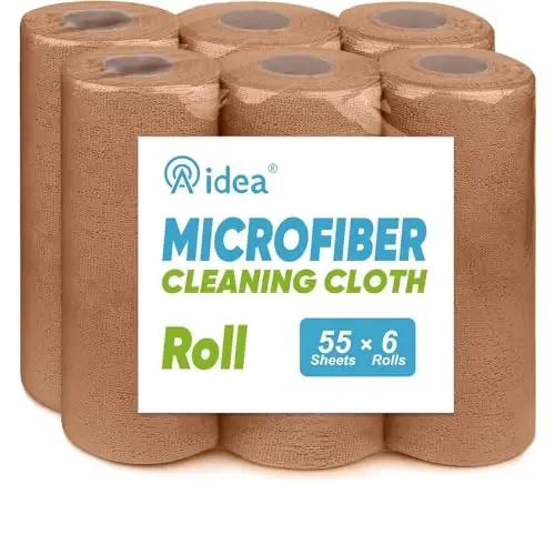 AIDEA Microfiber Cleaning Cloth-330 Sheets 6 Roll,Cleaning Rags 11×9