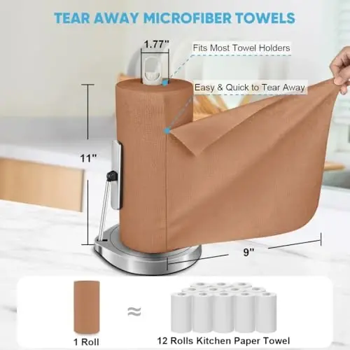 AIDEA Microfiber Cleaning Cloth-330 Sheets 6 Roll,Cleaning Rags 11×9