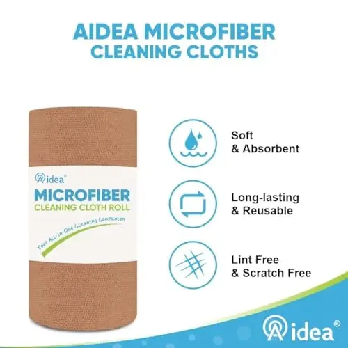 AIDEA Microfiber Cleaning Cloth-330 Sheets 6 Roll,Cleaning Rags 11×9