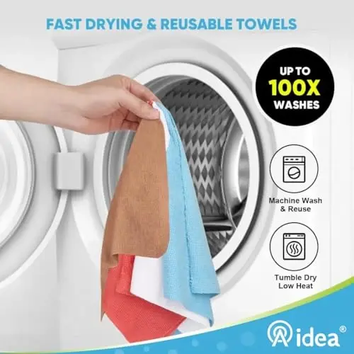 AIDEA Microfiber Cleaning Cloth-330 Sheets 6 Roll,Cleaning Rags 11×9