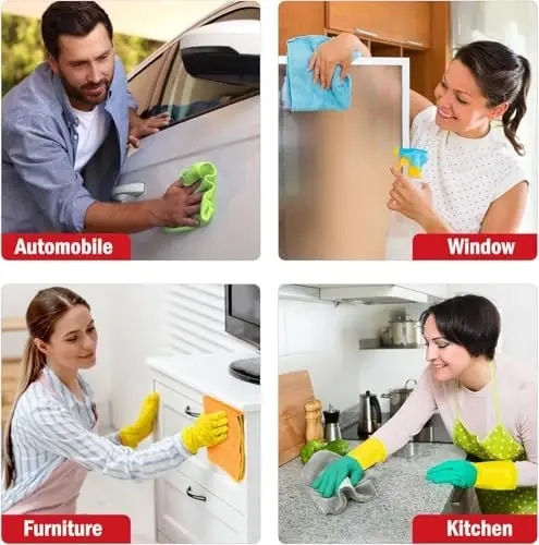 AIDEA Microfiber Cleaning Cloth 5 Pack, Microfiber Towels for Cars, Soft & Absorbent Cleaning Rags, Premium Lint Free Shop Towels for House, Kitchen, Car, 12inx16in - 5