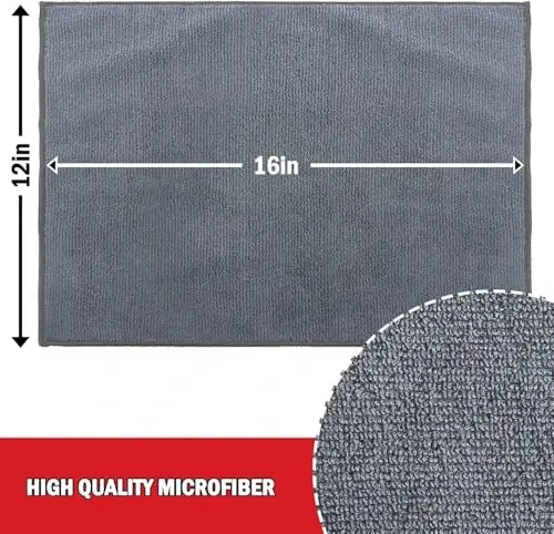 AIDEA Microfiber Cleaning Cloth 5 Pack, Microfiber Towels for Cars, Soft & Absorbent Cleaning Rags, Premium Lint Free Shop Towels for House, Kitchen, Car, 12inx16in - 6