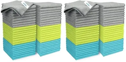 AIDEA Microfiber Cleaning Cloth-50PK, Soft Microfiber Towels for Cars, Absorbent Cleaning Rags, Lint-Free Streak-Free Wash Cloths for House, Kitchen, Window(12in.x12in) (Pack of 2) - 1