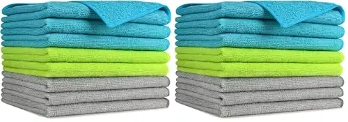AIDEA Microfiber Cleaning Cloth-8PK, Soft Microfiber Towels for Cars, Absorbent Cleaning Rags, Lint-Free Streak-Free Wash Cloths for House, Kitchen, Window(12in.x16in.) (Pack of 2) 