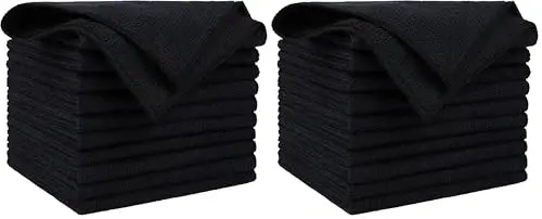 AIDEA Microfiber Cleaning Cloth Black 10PK, Microfiber Towels for Cars, Premium Wash Cloths, Dusting Cloth Lint Free Cleaning Rags for SUVs, House, Kitchen, Window, Cleaning Supplies12×12