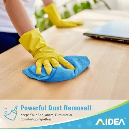 AIDEA Microfiber Cleaning Cloth Blue-100PK, Soft Absorbent Shop Rags, Microfiber Towels for Cars, Kitchen Towels, Dusting Cloth for Home, Window, Cleaning Supplies, 12