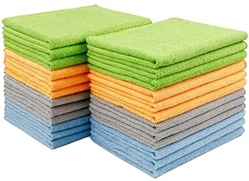 AIDEA Microfiber Cleaning Cloth for Car-24 Pack, 12in.x16in Car Microfiber Towels, Soft & Absorbent Cleaning Cloth, Premium Wash Cloth for House, Kitchen, Car, Shop Towels - AIDEA