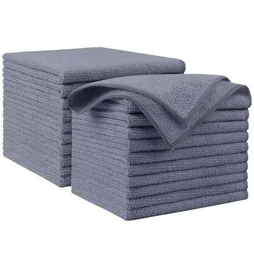 AIDEA Microfiber Cleaning Cloth Grey 20PK, Micro Fiber Cloth for Cleaning Cars, Premium All Purpose Car Towels, Dusting Cloth Cleaning Rags SUVs, House, Kitchen, Window, Workshops, 12