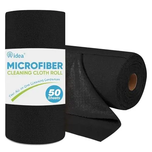 AIDEA Microfiber Cleaning Cloth Roll-50PK, Reusable Paper Towels 11.5×11.5