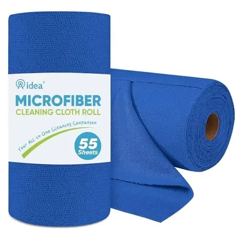 AIDEA Microfiber Cleaning Cloth Roll-55 Sheets, Cleaning Rags 11×9