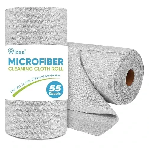 AIDEA Microfiber Cleaning Cloth Roll-55 Sheets, Microfiber Towels 11×9