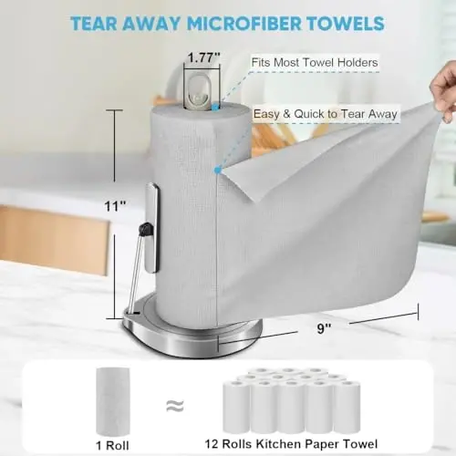 AIDEA Microfiber Cleaning Cloth Roll-55 Sheets, Microfiber Towels 11×9