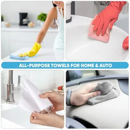 AIDEA Microfiber Cleaning Cloth Roll-55 Sheets, Microfiber Towels 11×9