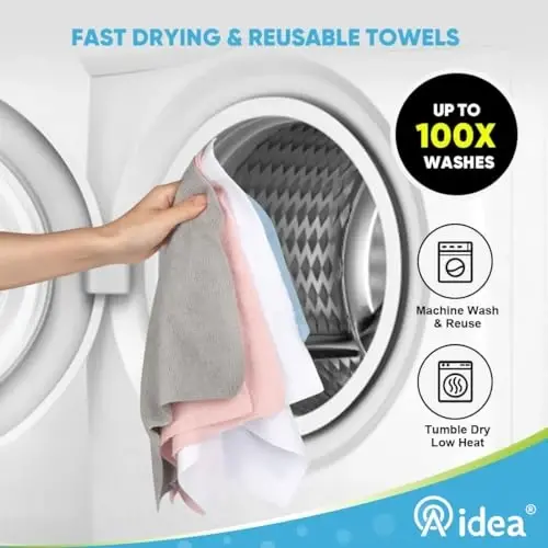AIDEA Microfiber Cleaning Cloth Roll-55 Sheets, Microfiber Towels 11×9