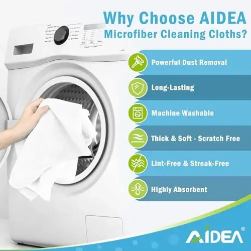 AIDEA Microfiber Cleaning Cloth White-400PK, Soft Microfiber Towels for Cars, Absorbent Cleaning Rags, Lint-Free Streak-Free Wash Cloths for House, Kitchen, Window,11.5