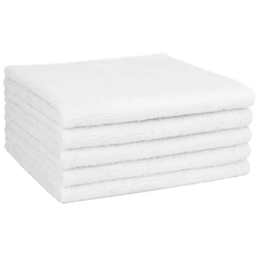 AIDEA Microfiber Cleaning Cloth White 5PK, Microfiber Towels for Cars, Premium Car Cloths, Dusting Cloth Lint Free Cleaning Rags for SUVs, House, Kitchen, Window, Workshops,12×12