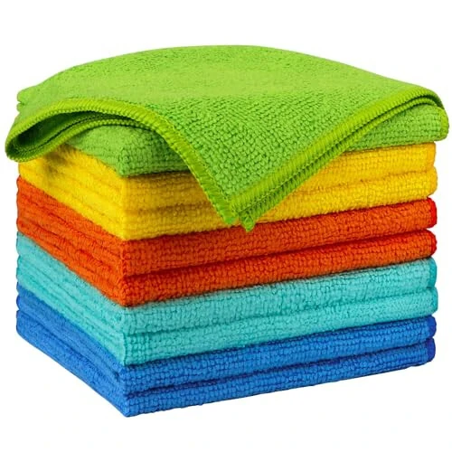 AIDEA Microfiber Cleaning Cloths 10PK, Microfiber Towels for Cars, Premium All Purpose Car Cloth, Dusting Cloth, Absorbent Microfiber Cloth for SUVs, House, Kitchen, Window, 12