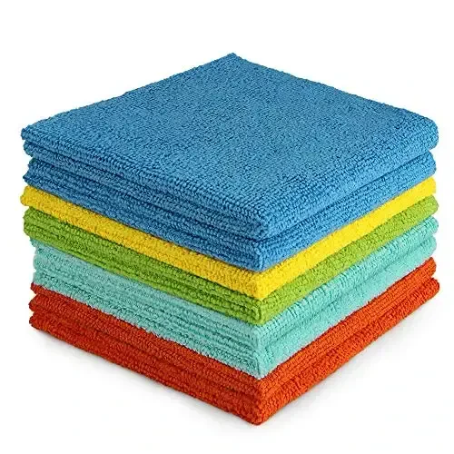 AIDEA Microfiber Cleaning Cloths, 8PK, All Purpose Cleaning Towels, Soft Absorbent Cleaning Rags Kitchen Towels, Lint Free Dusting Cloth for House, Kitchen, Car, Window, 12