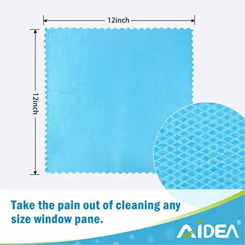 AIDEA Microfiber Glass Cleaning Cloths, 8PK, Premium Microfiber Glass and Window Cleaner, Lint Free Quickly Clean Windows, Glasses, Windshields, Mirrors, Stainless Steel, 12