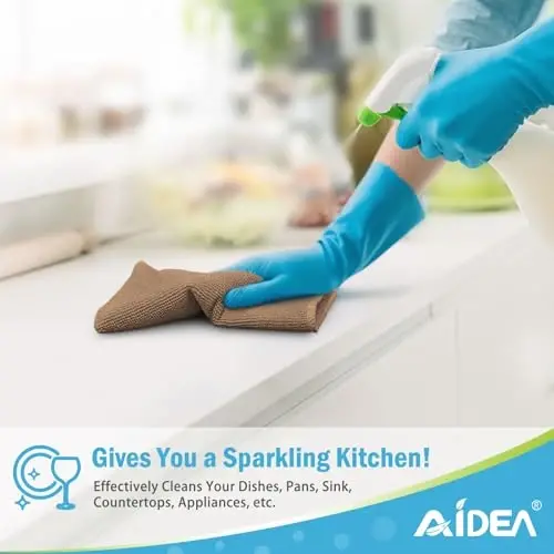 AIDEA Microfiber Tozalash Mato - 12 dona, Mashinalar uchun yumshoq mikrofiber sochiqlar, singdiruvchi tozalash latta, tuklarsiz chiziqsiz yuvish matolari uy, oshxona, deraza uchun (12 dyuym x 12 dyuym), jigarrang - 5