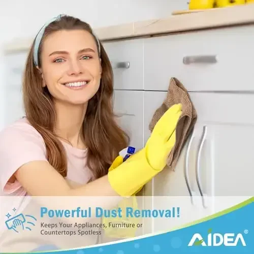 AIDEA Microfiber Tozalash Mato - 12 dona, Mashinalar uchun yumshoq mikrofiber sochiqlar, singdiruvchi tozalash latta, tuklarsiz chiziqsiz yuvish matolari uy, oshxona, deraza uchun (12 dyuym x 12 dyuym), jigarrang - 4