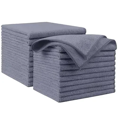 AIDEA Microfiber Tozalash Mato Kulrang 20PK, Avtomobillarni Tozalash uchun Micro Fiber Mato, Premium Barcha Maqsadli Avto Sochiqlar, Chang Tozalash Mato Latta SUVlar, Uy, Oshxona, Oyna, Ustaxonalar, 12