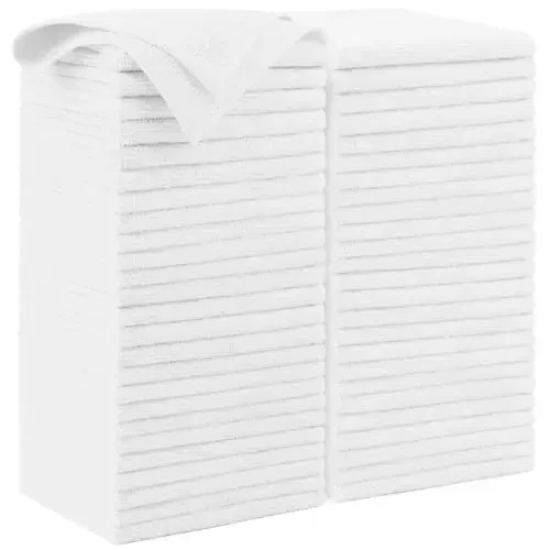 AIDEA Microfiber Tozalash Mato Oq 50PK, Avtomobillar uchun Microfiber Sochiqlar, Premium Avto Mato, SUVlar, Uy, Oshxona, Deraza, Ustaxonalar uchun changsiz tozalash latta, 12×12