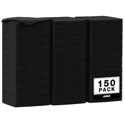 AIDEA Microfiber Tozalash Mato Qora 150PK, Avtomobillar uchun Microfiber Sochiqlar, Premium Avtomobil Mato, Changlatish Mato Tolasi Bo'lmagan Tozalash Latta SUVlar, Uy, Oshxona, Oyna, Ustaxonalar uchun, 12×12