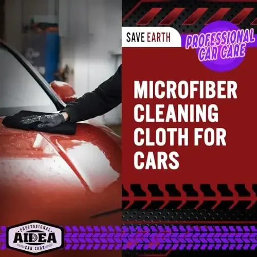 AIDEA Microfiber Tozalovchi Mato Qora 50PK, Avtomobillar uchun Microfiber Sochiqlar, Premium Avtomobil Matolari, Changni Tozalash Mato Tolasi bo'lmagan Tozalash Latta SUVlar, Uy, Oshxona, Deraza, Ustaxonalar, 12×12