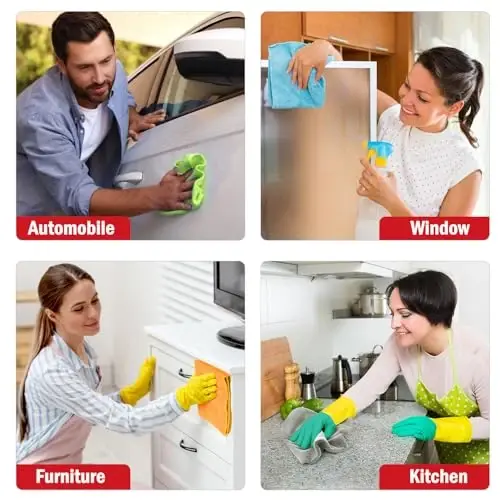 AIDEA Mikro tolali tozalovchi matolar 150 dona, avtomobillar uchun mikro tolali sochiqlar, yumshoq va shimuvchi tozalovchi latta, uy, oshxona, avtomobil uchun yuqori sifatli tuk chiqarmaydigan matolar, 12 dyuym x 16 dyuym 