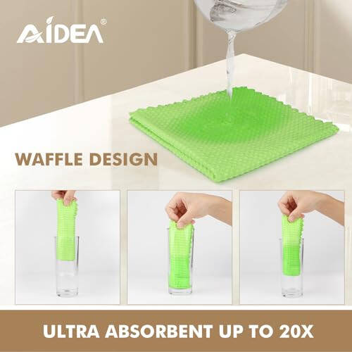 AIDEA Microfiber Glass Cleaning Cloth 12PK, Lint Free Cloth Polishing Cleaning Rags, Stainless Steel Wipes, Kitchen Dishcloths, Microfiber Towels for Car Detailing, Window, Home, 11×11